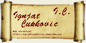 Ignjat Čupković vizit kartica